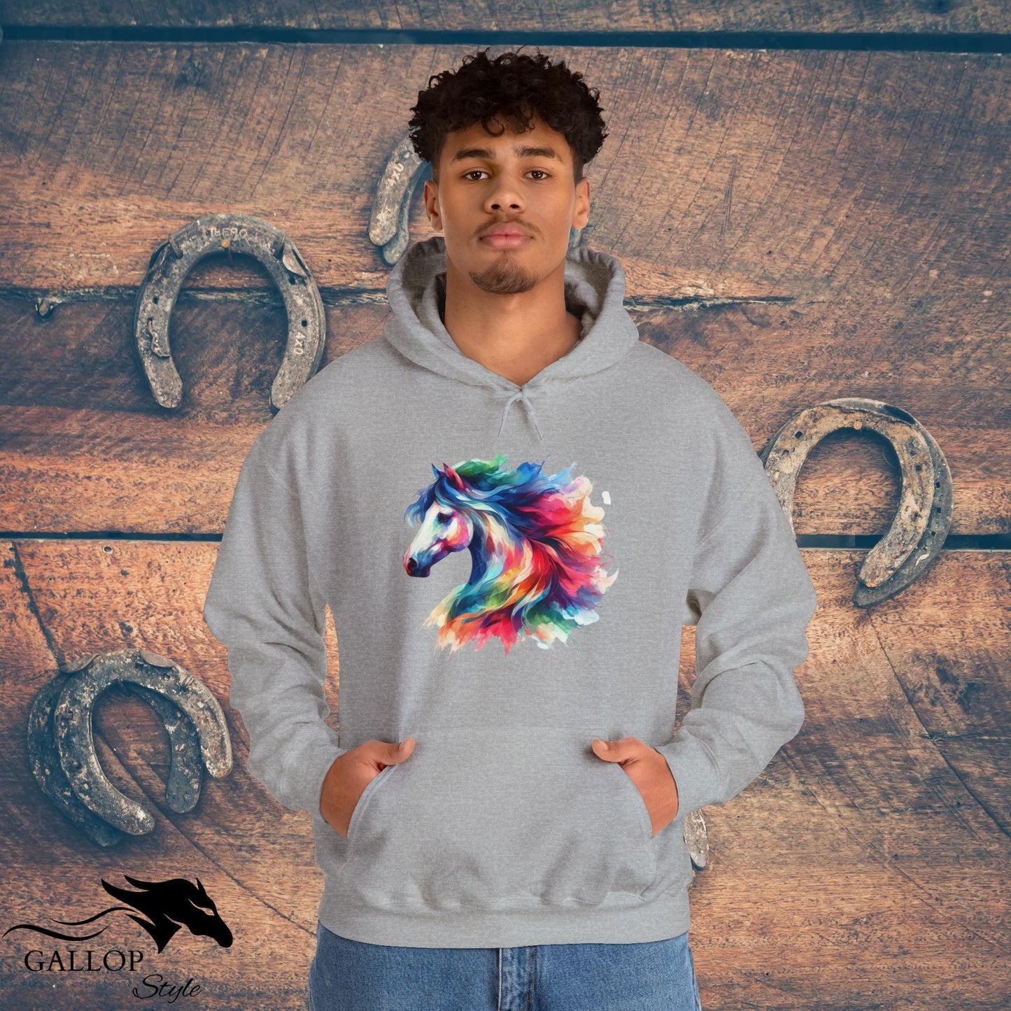 Hoodie Vibrant Water Color Horse Unisex Hoodie GS_43