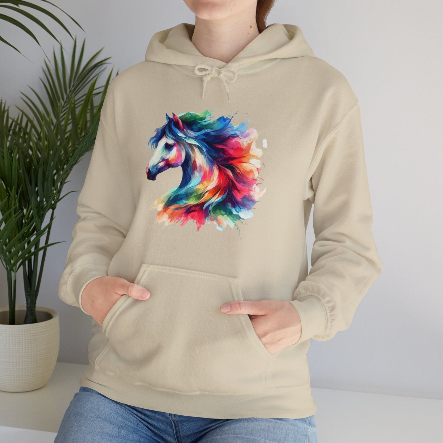 Hoodie Vibrant Water Color Horse Unisex Hoodie GS_43