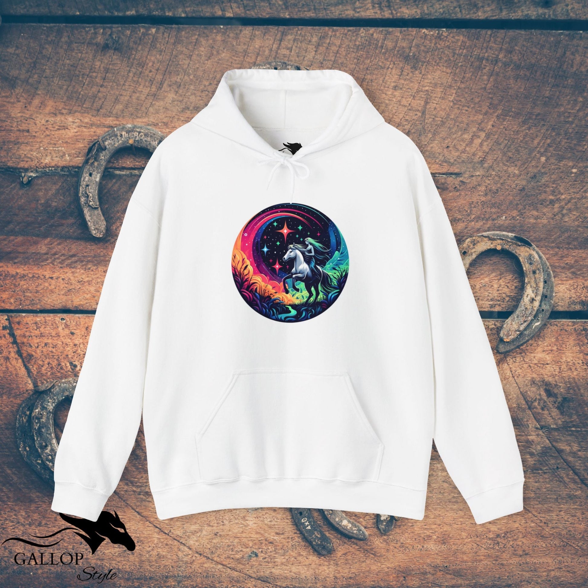 Hoodie White / S Cosmic Horse & Rider Unisex Hoodie GS_35