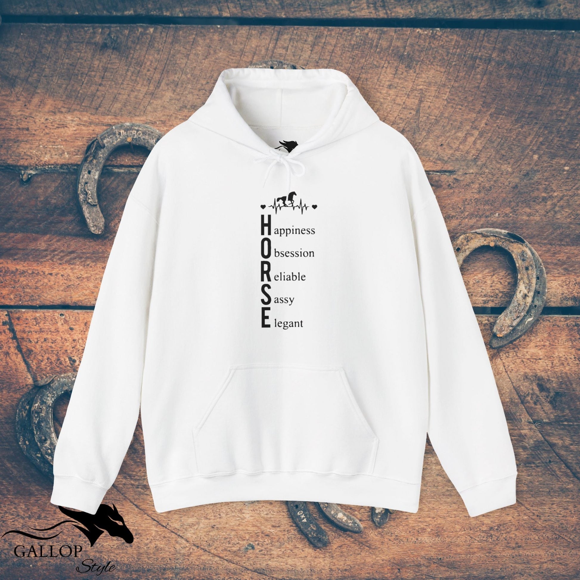 Hoodie White / S Heartbeat Horse Definition Unisex Hoodie GS_47