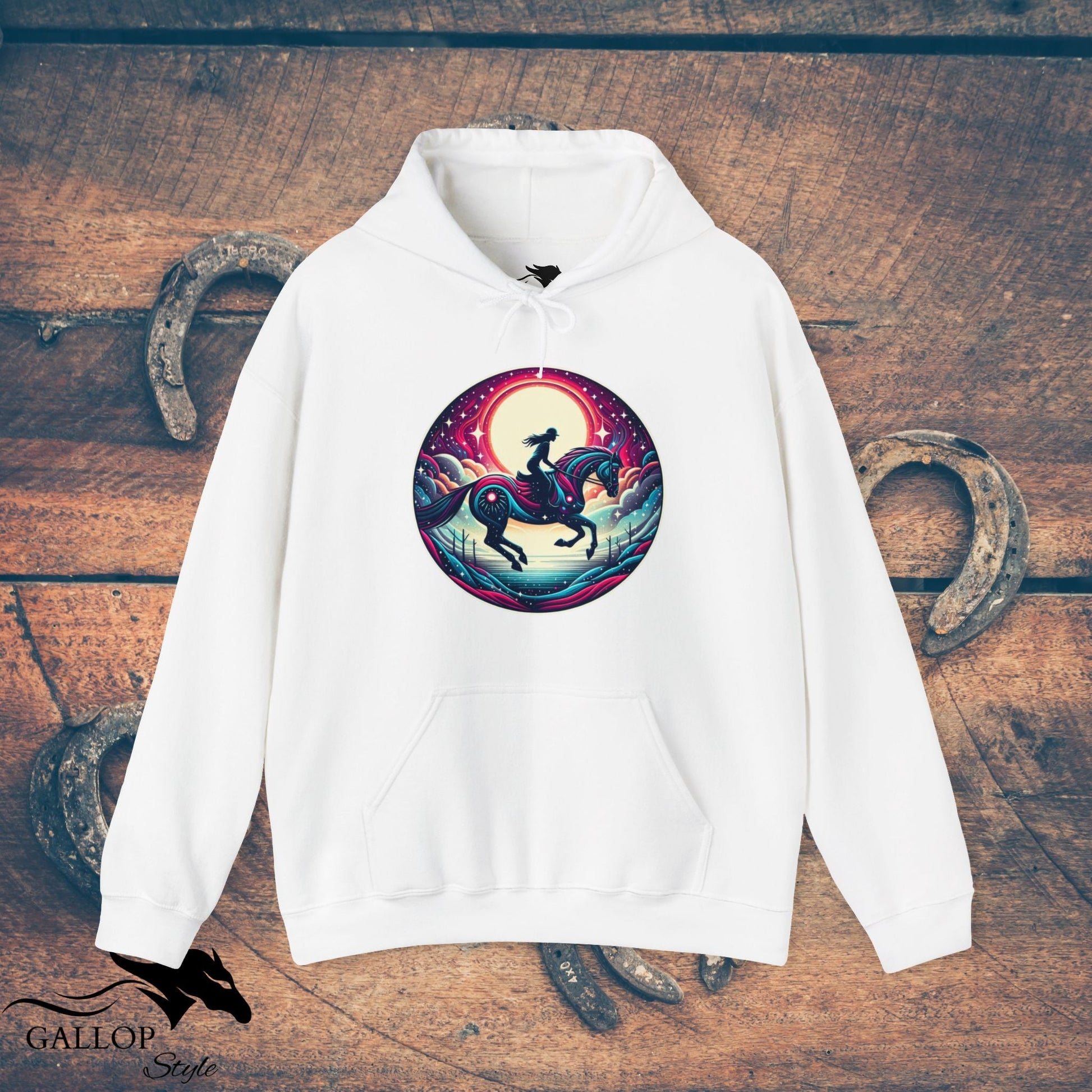 Hoodie White / S Lunar Horse & Rider Modern Unisex Hoodie GS_6