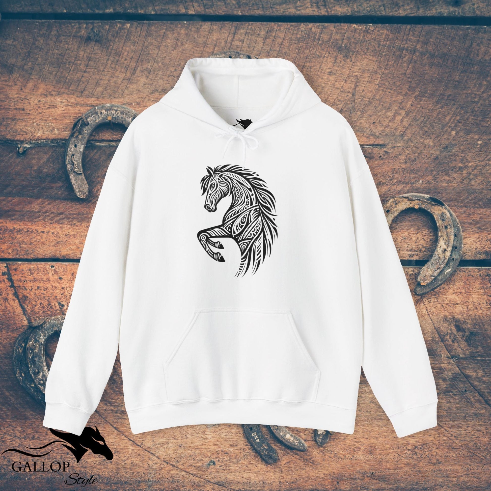 Hoodie White / S Tribal Horse Head Unisex Hoodie GS_29