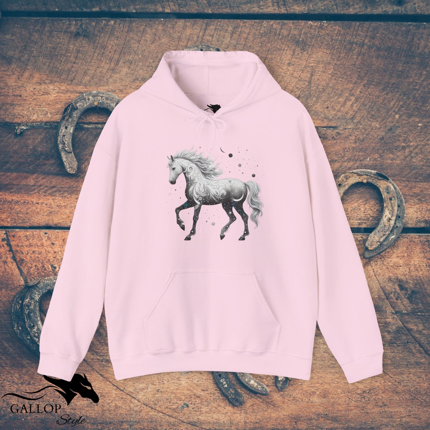 Hoodies & Sweatshirts Light Pink / S Celestial Paisley Horse Stars T-Shirt Unisex Hoodie GS_50