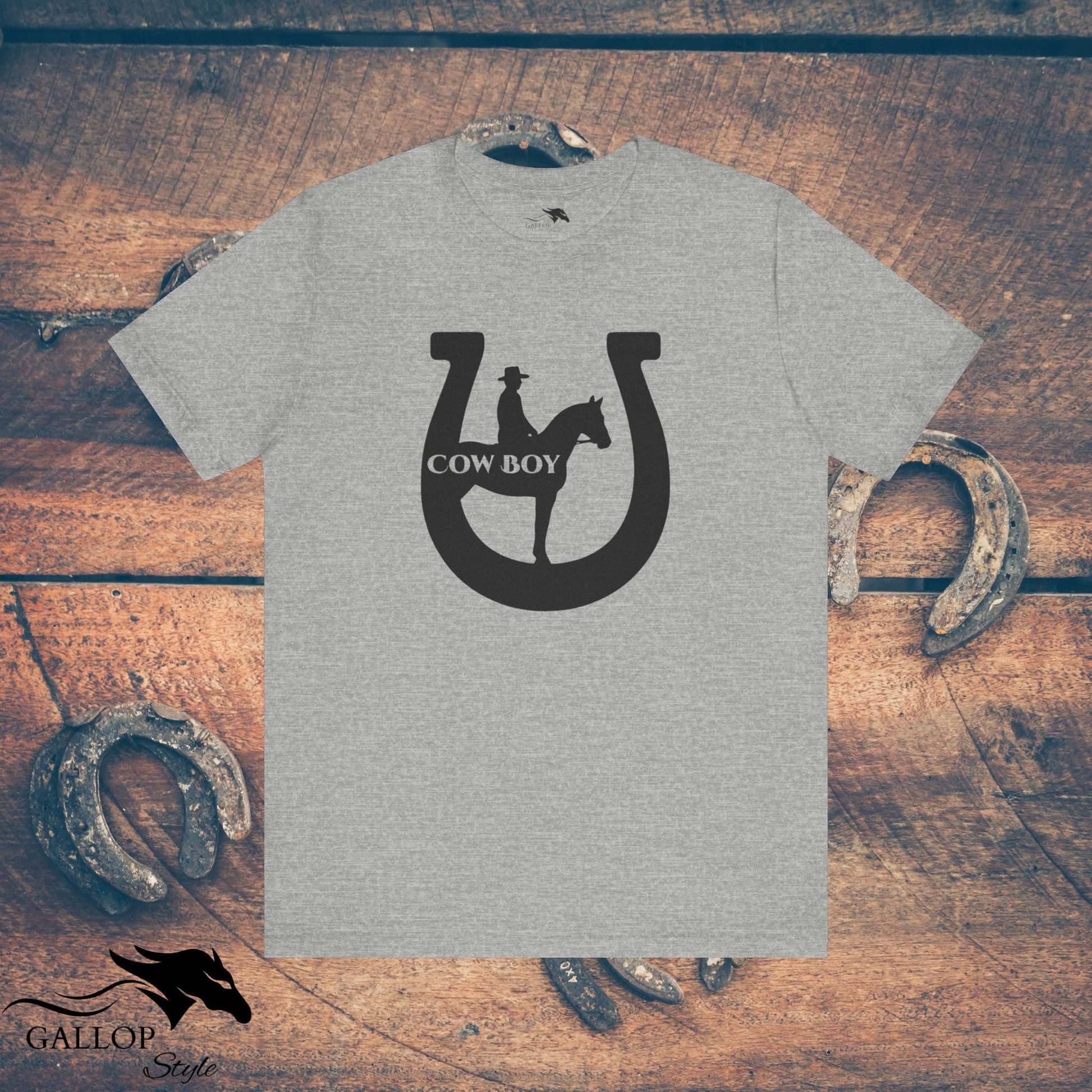 T-Shirt Athletic Heather / S Cowboy Horseshoe T-Shirt GS_46