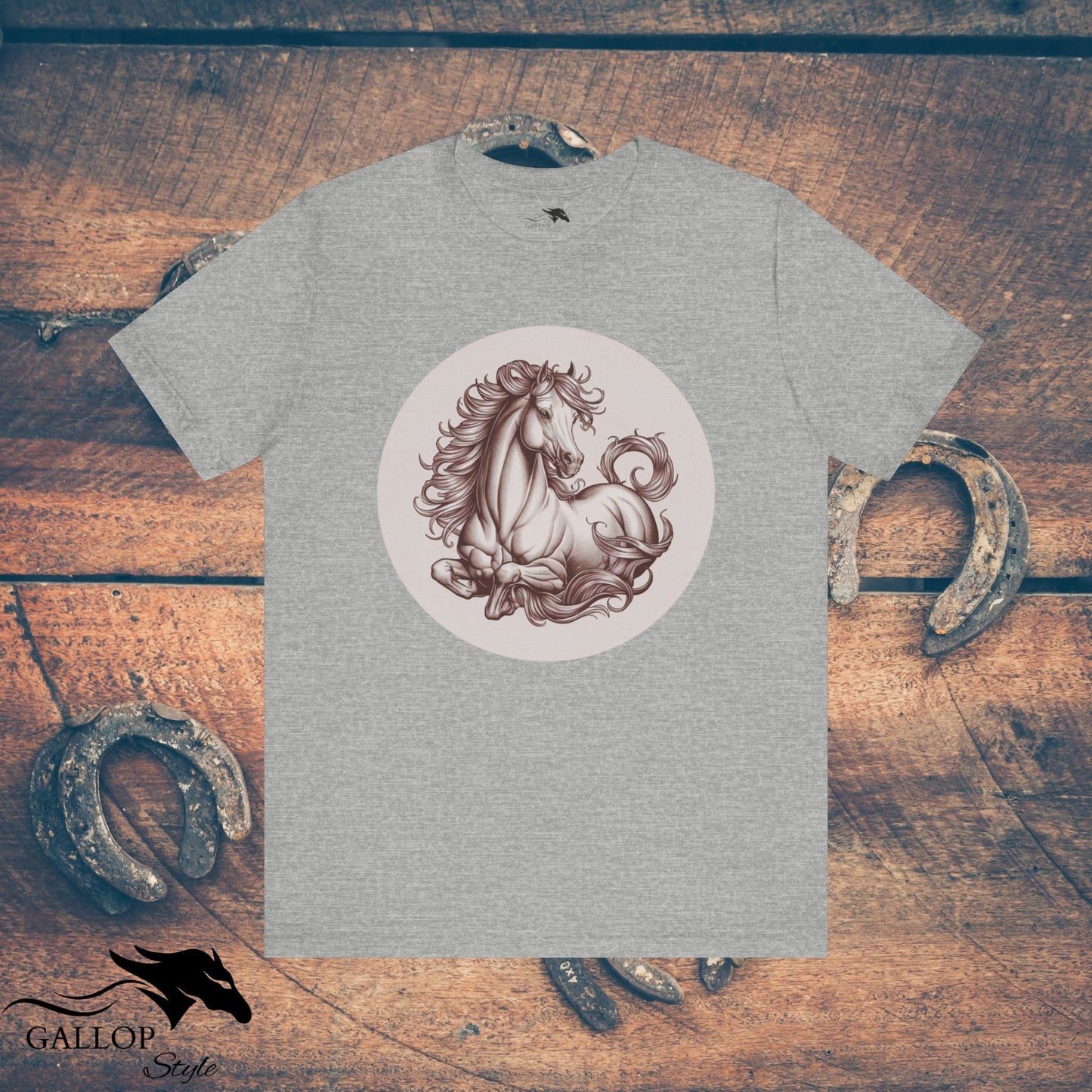 T-Shirt Athletic Heather / S Elegant Horse at Rest T-Shirt GS_41