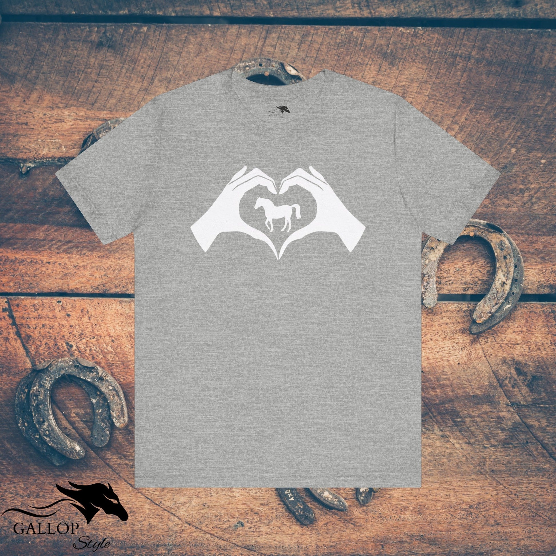 T-Shirt Athletic Heather / S Heart Hands Horses T-Shirt GS_34