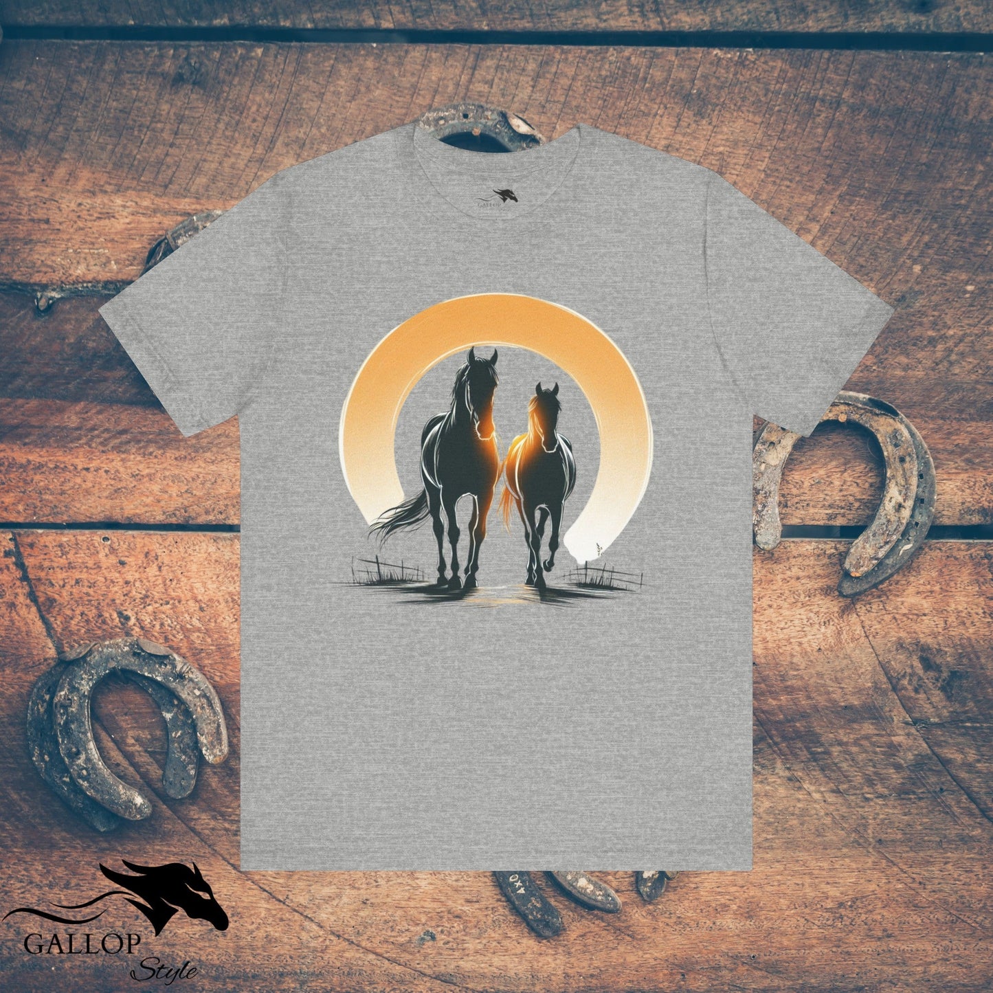 T-Shirt Athletic Heather / S Horse Couple T-Shirt GS_42