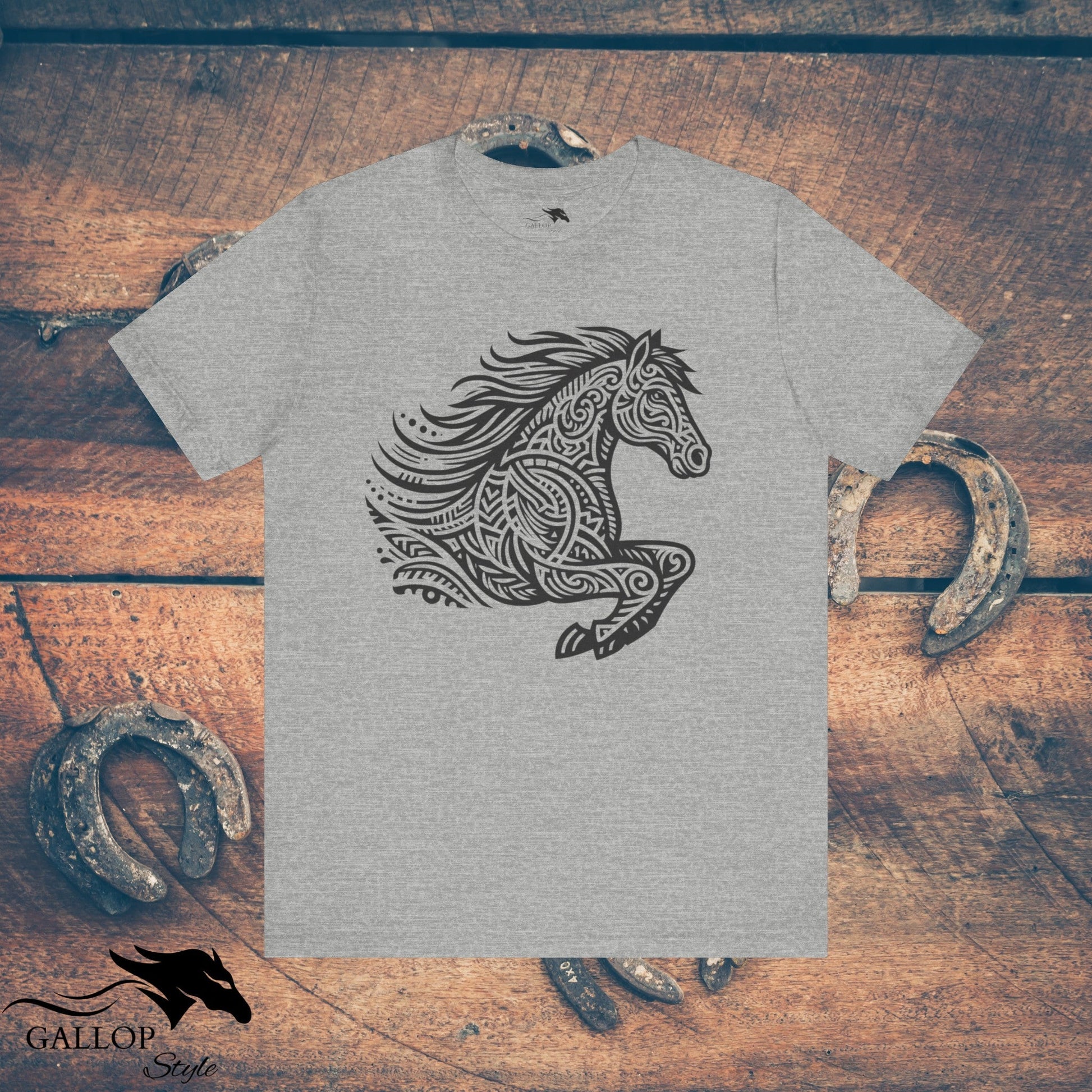 T-Shirt Athletic Heather / S Tribal Horse Half T-Shirt GS_45