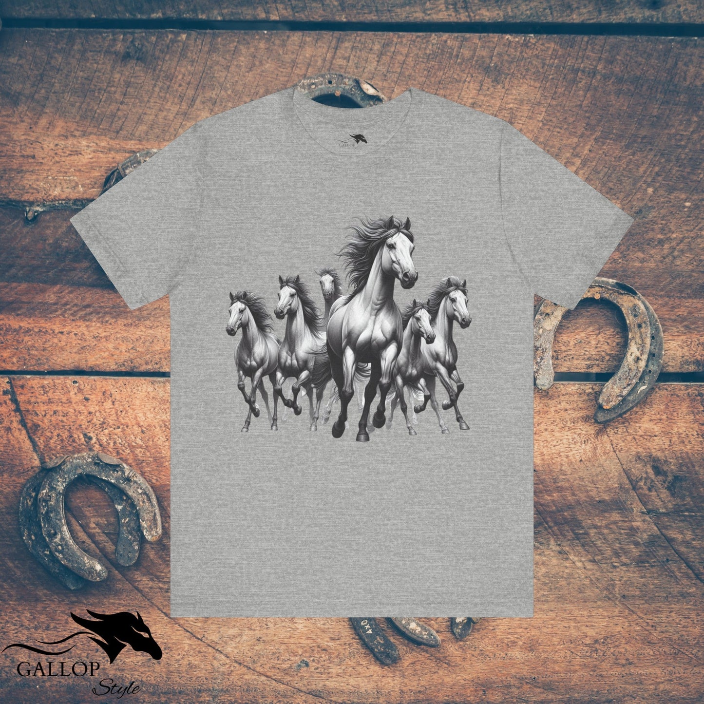 T-Shirt Athletic Heather / S Wild Horses Running T-Shirt GS_16