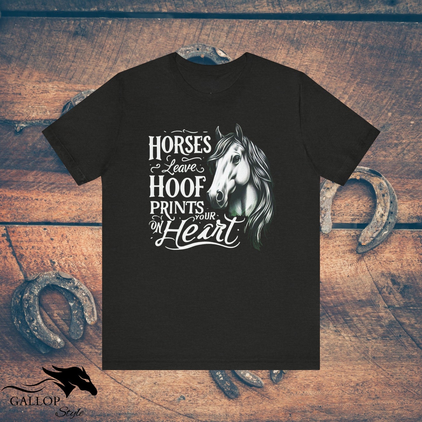 T-Shirt Black Heather / S Horses Leave Hoof Prints GS-2 T-Shirt