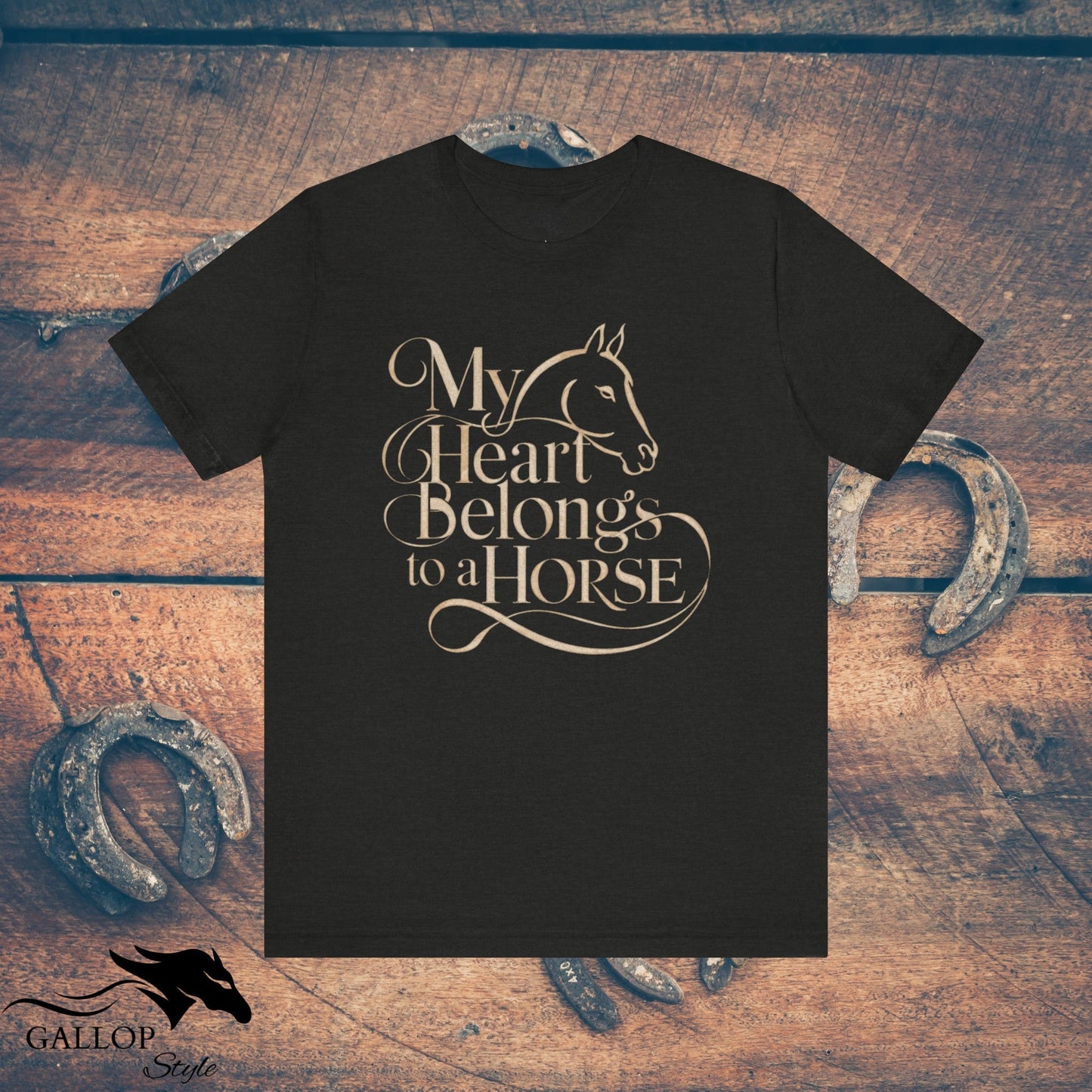 T-Shirt Black Heather / S My Heart Belongs to a Horse T-Shirt GS_15