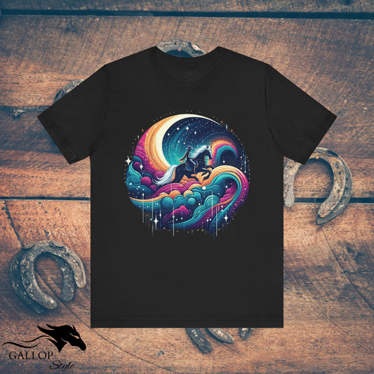 T-Shirt Black / S Celestial Horse & Rider in the clouds T-Shirt GS_19