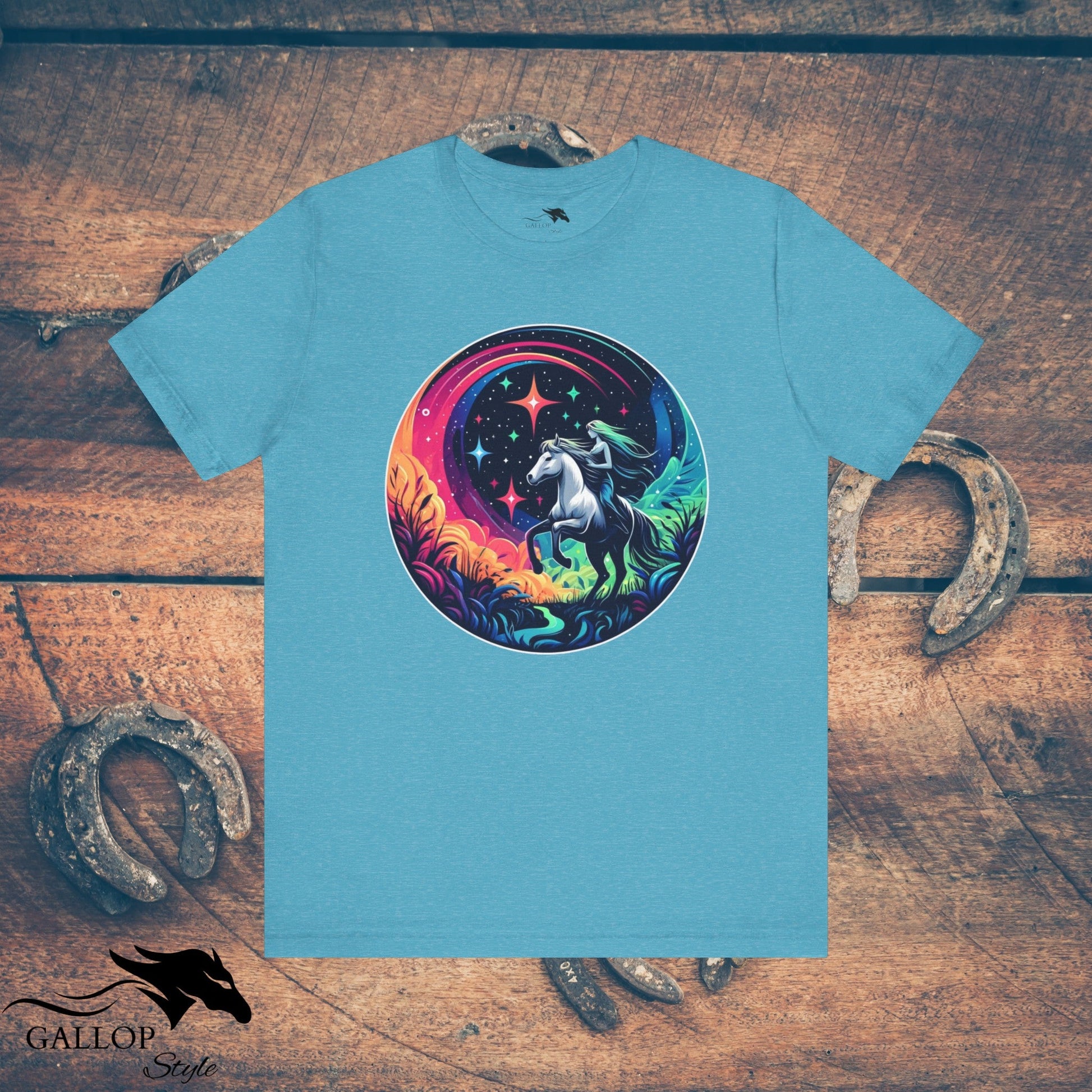 T-Shirt Heather Aqua / S Cosmic Horse & Rider T-Shirt GS_35