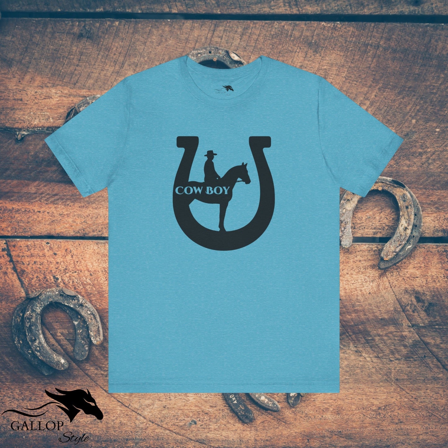 T-Shirt Heather Aqua / S Cowboy Horseshoe T-Shirt GS_46