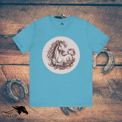 T-Shirt Heather Aqua / S Elegant Horse at Rest T-Shirt GS_41