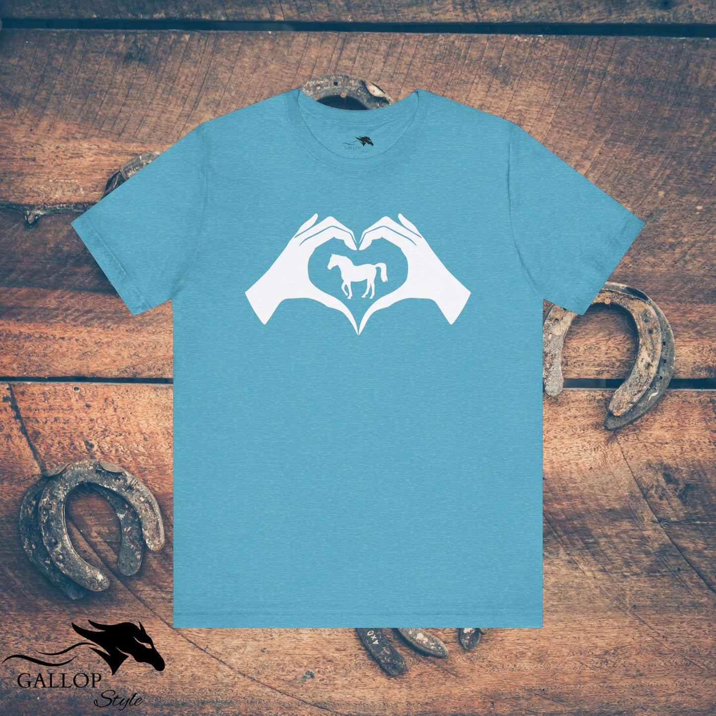 T-Shirt Heather Aqua / S Heart Hands Horses T-Shirt GS_34