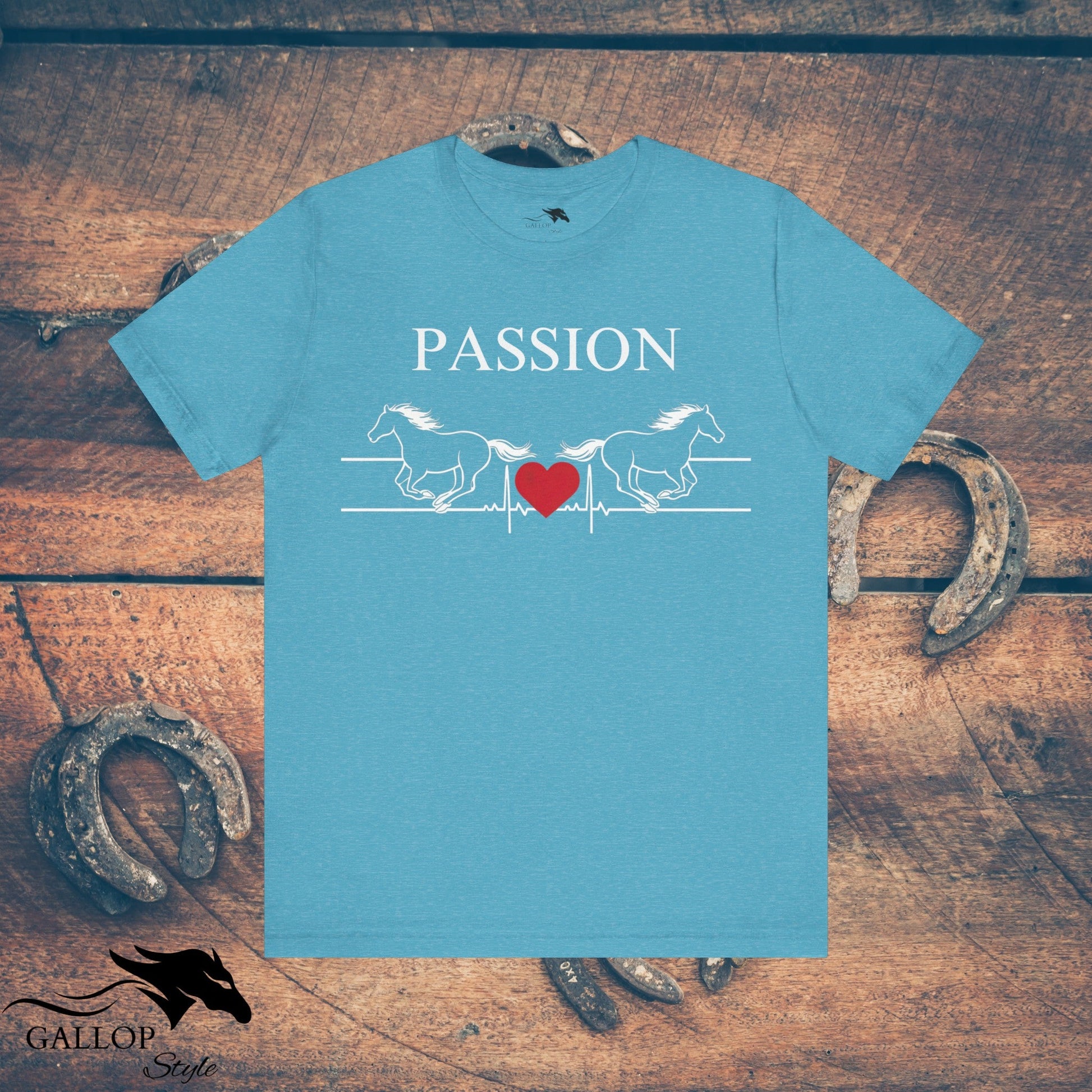 T-Shirt Heather Aqua / S Heartbeat Passion Red Heart T-Shirt GS_51