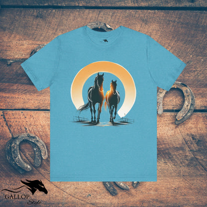 T-Shirt Heather Aqua / S Horse Couple T-Shirt GS_42