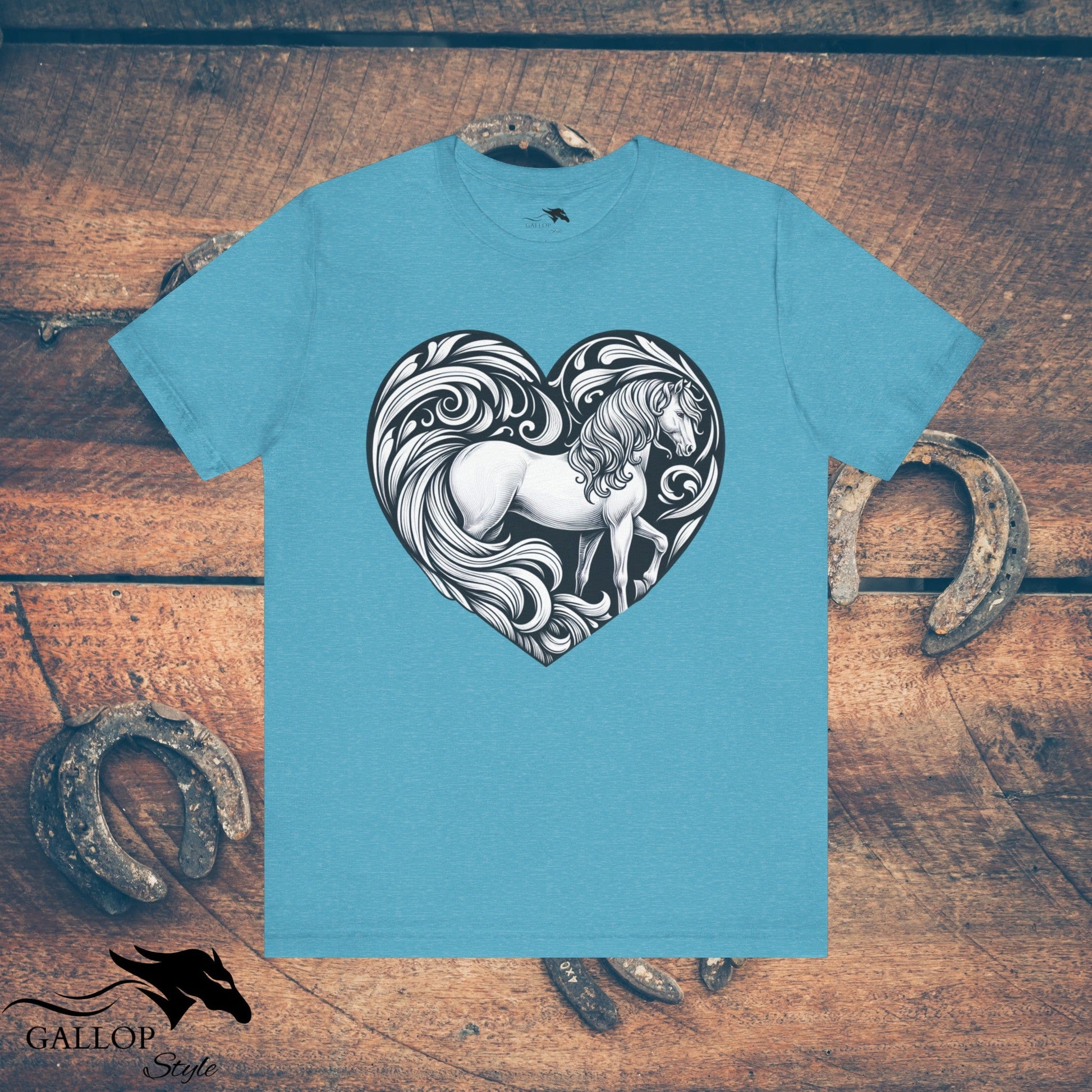 T-Shirt Heather Aqua / S Horse in Heart T-Shirt GS_25