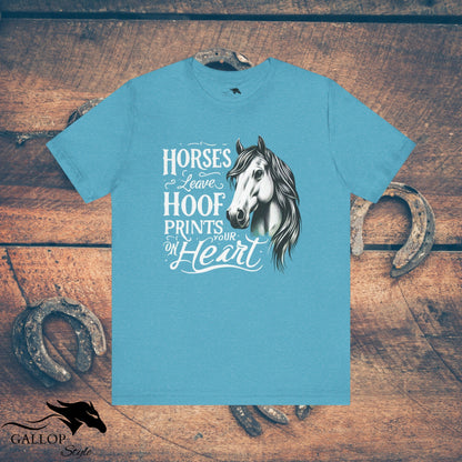 T-Shirt Heather Aqua / S Horses Leave Hoof Prints GS-2 T-Shirt