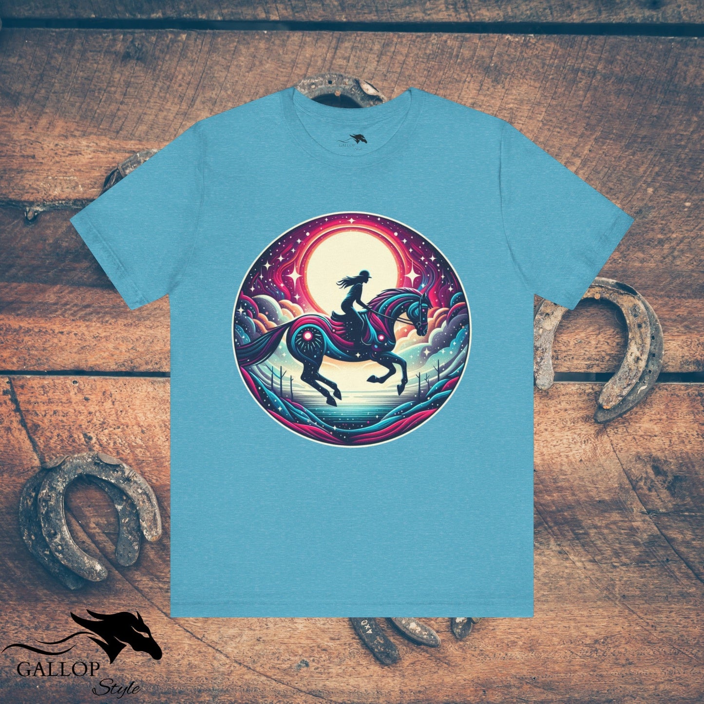 T-Shirt Heather Aqua / S Lunar Horse & Rider Modern GS_6 T-Shirt