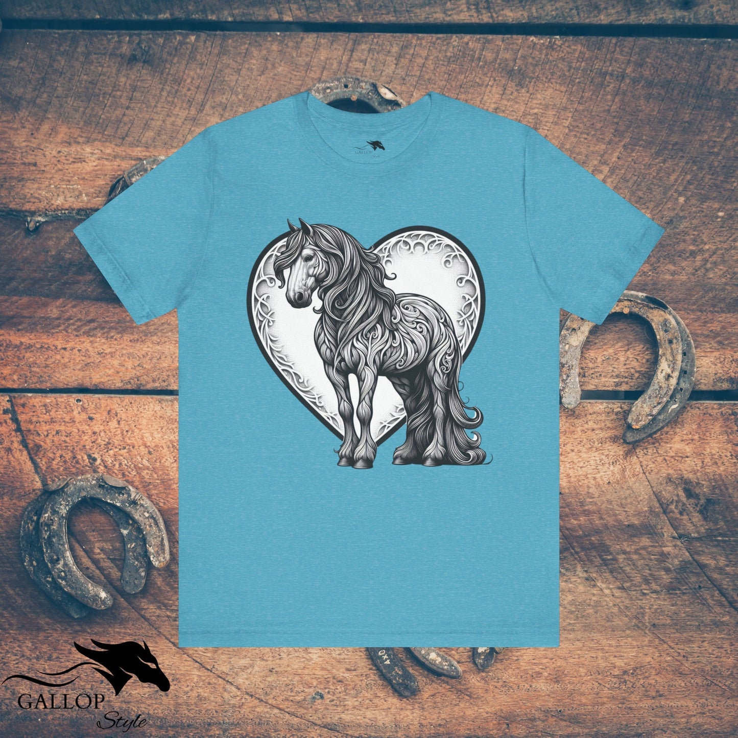 T-Shirt Heather Aqua / S Paisley Horse Love T-Shirt GS_37