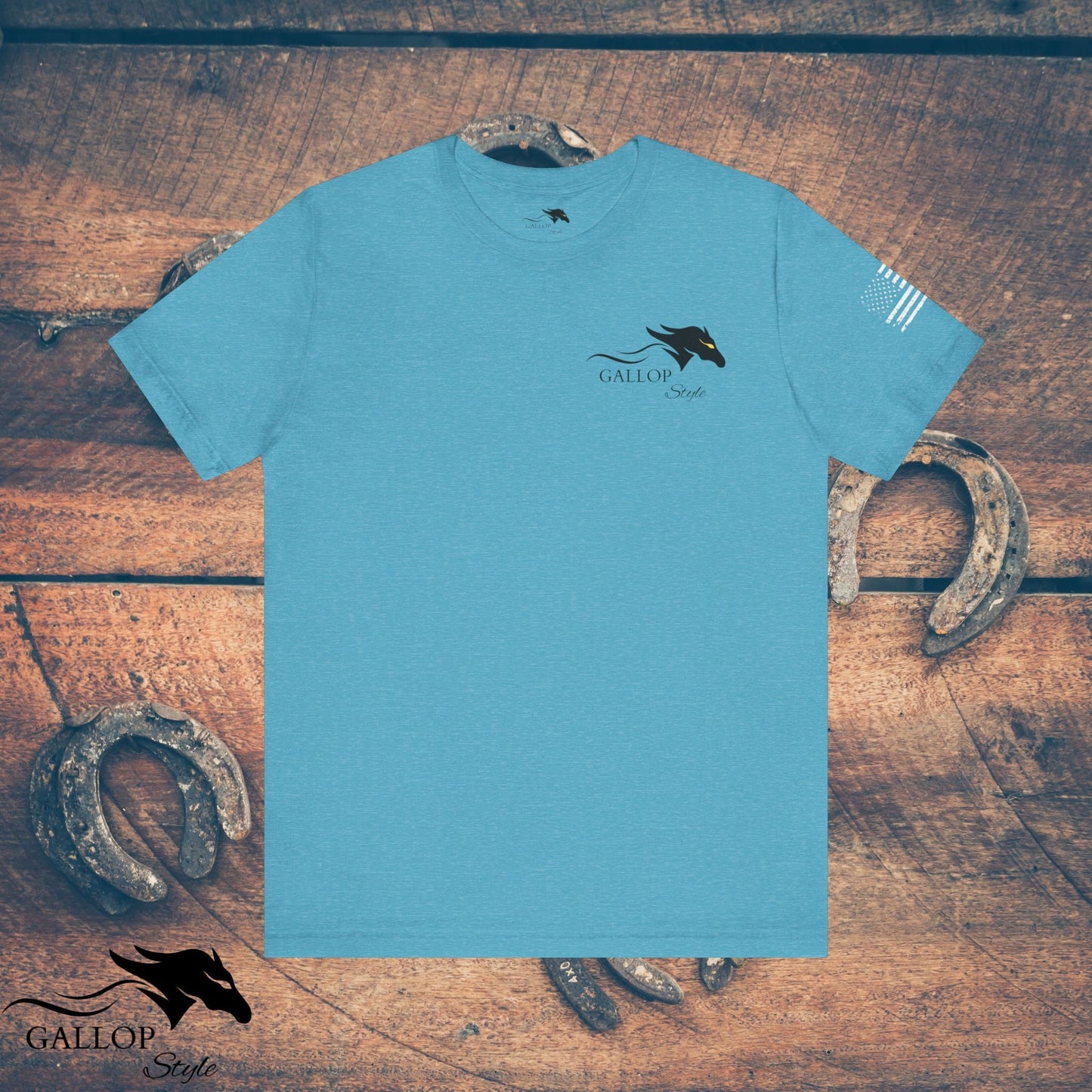 T-Shirt Heather Aqua / S Premium Heartbeat Horse Definition Multi Print T-Shirt GS_47