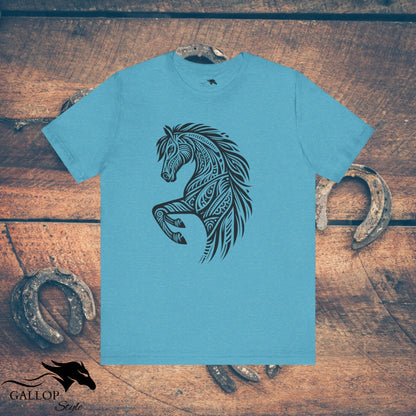 T-Shirt Heather Aqua / S Tribal Horse Head T-Shirt GS_29