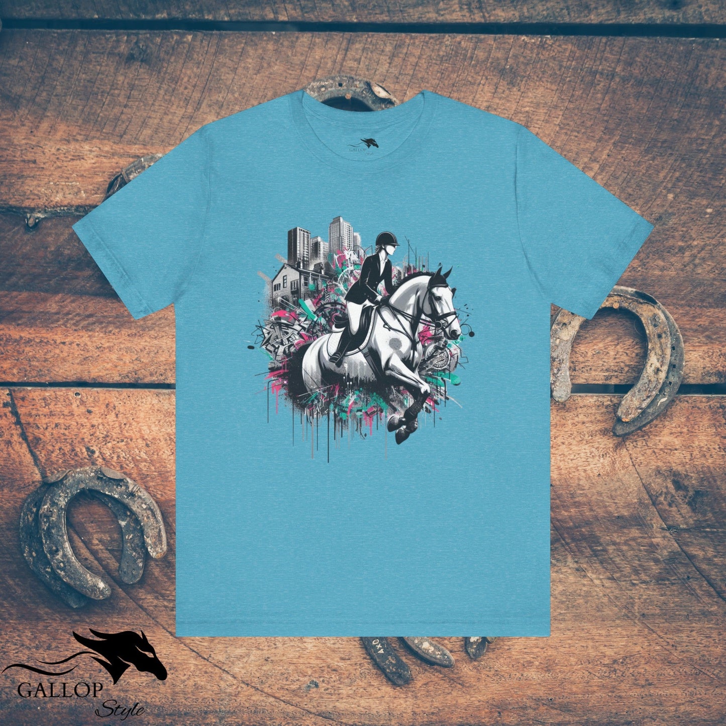 T-Shirt Heather Aqua / S Urban Pastel Horse & Rider GS_4 T-Shirt