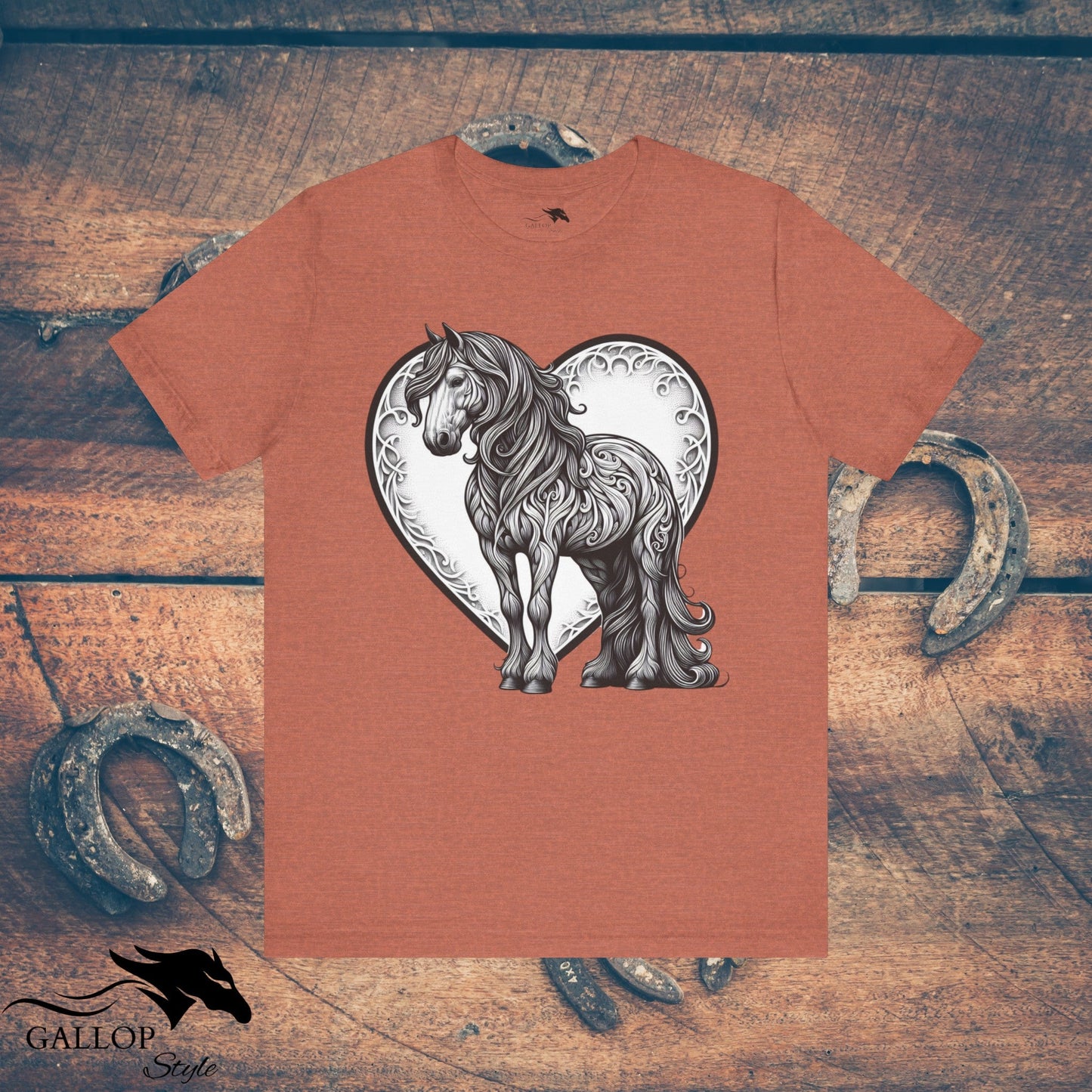 T-Shirt Heather Clay / S Paisley Horse Love T-Shirt GS_37