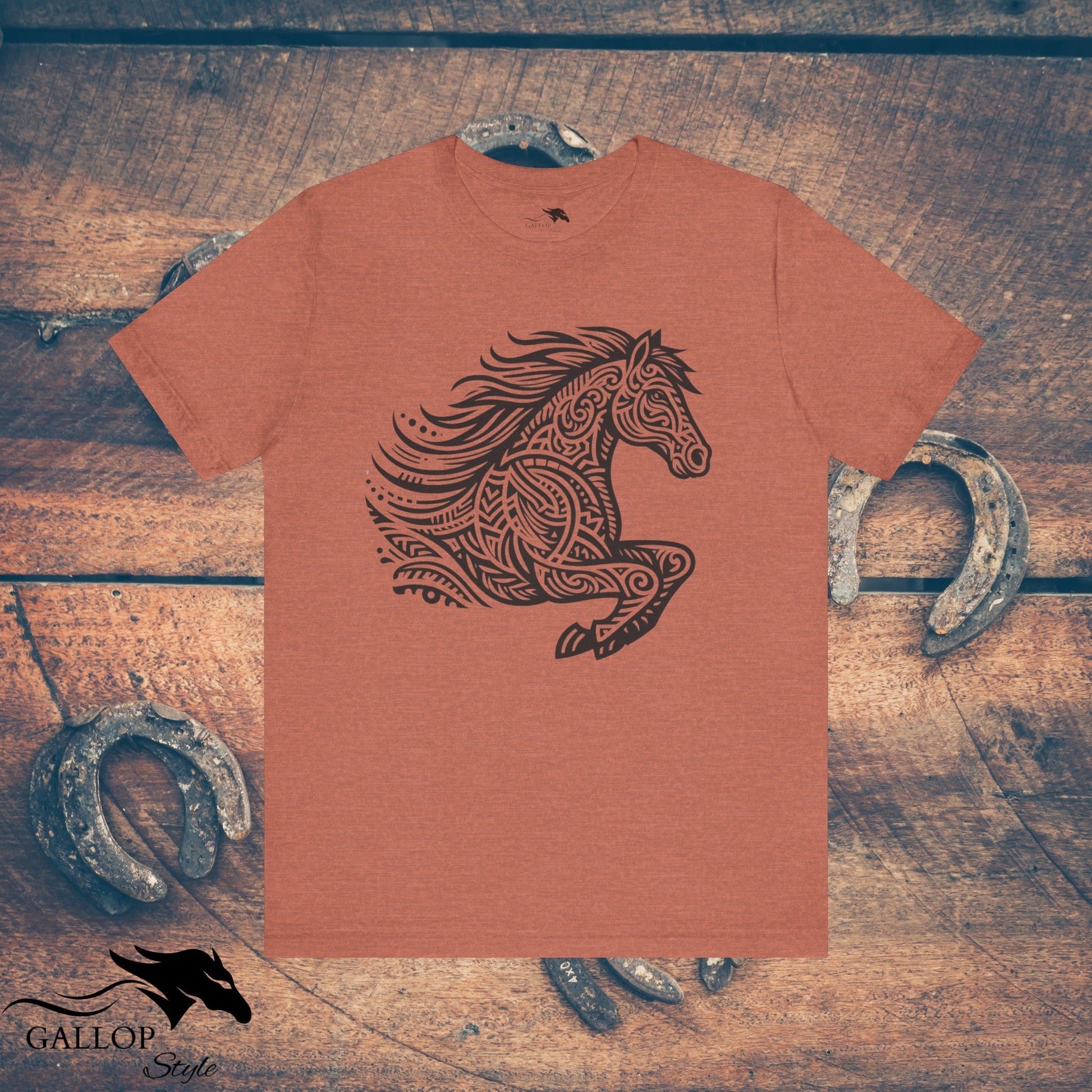 T-Shirt Heather Clay / S Tribal Horse Half T-Shirt GS_45