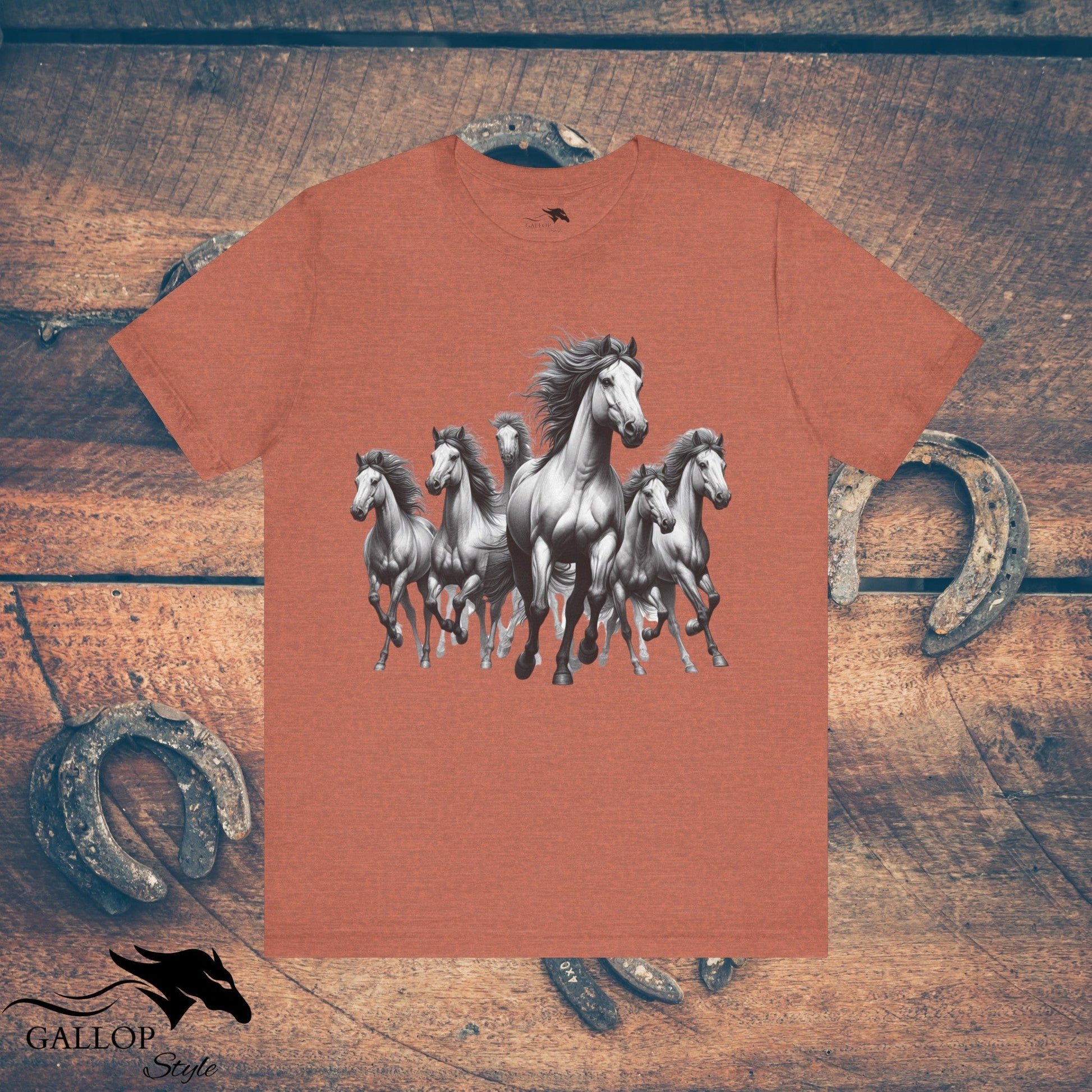 T-Shirt Heather Clay / S Wild Horses Running T-Shirt GS_16