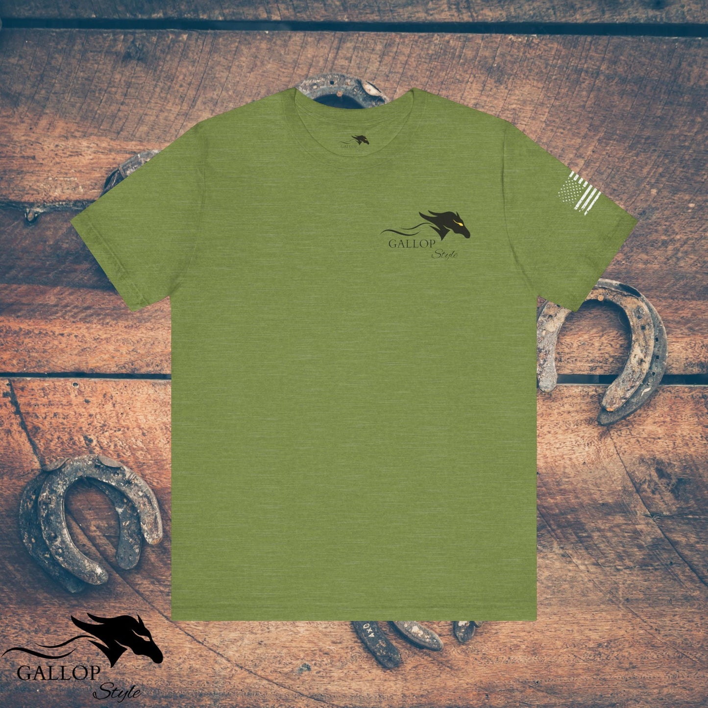 T-Shirt Heather Green / S Premium Heartbeat Horse Definition Multi Print T-Shirt GS_47