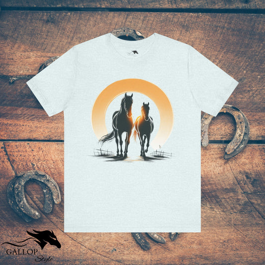 T-Shirt Heather Ice Blue / S Horse Couple T-Shirt GS_42