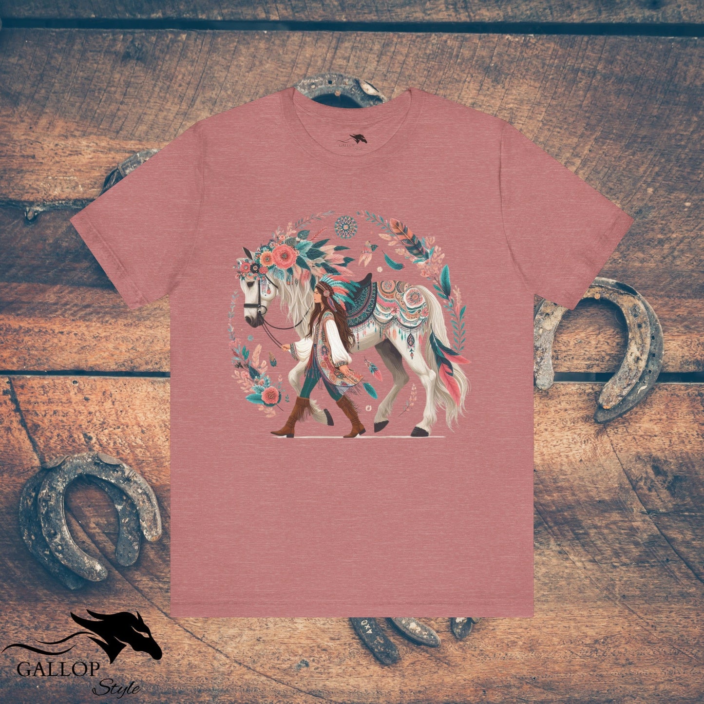 T-Shirt Heather Mauve / S BOHO Horse Walker T-Shirt GS_48