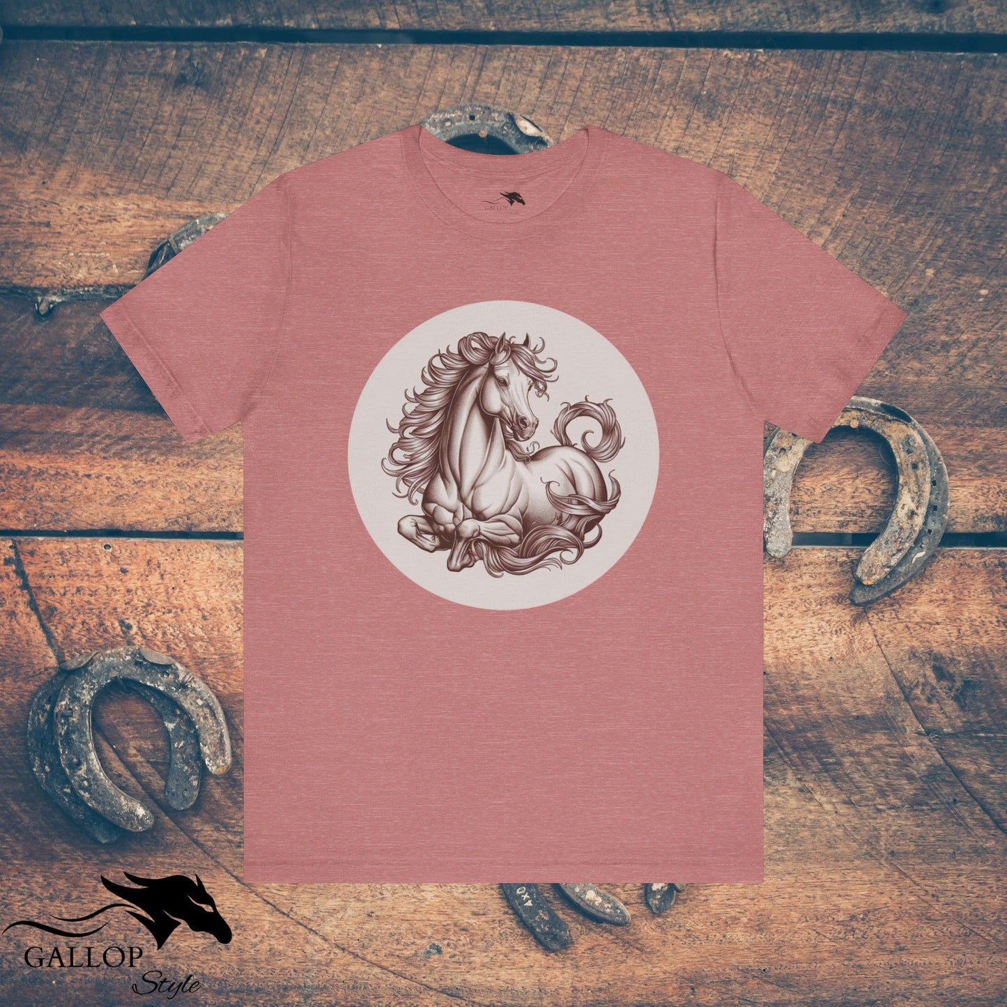 T-Shirt Heather Mauve / S Elegant Horse at Rest T-Shirt GS_41