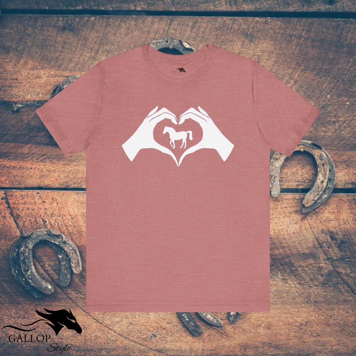 T-Shirt Heather Mauve / S Heart Hands Horses T-Shirt GS_34