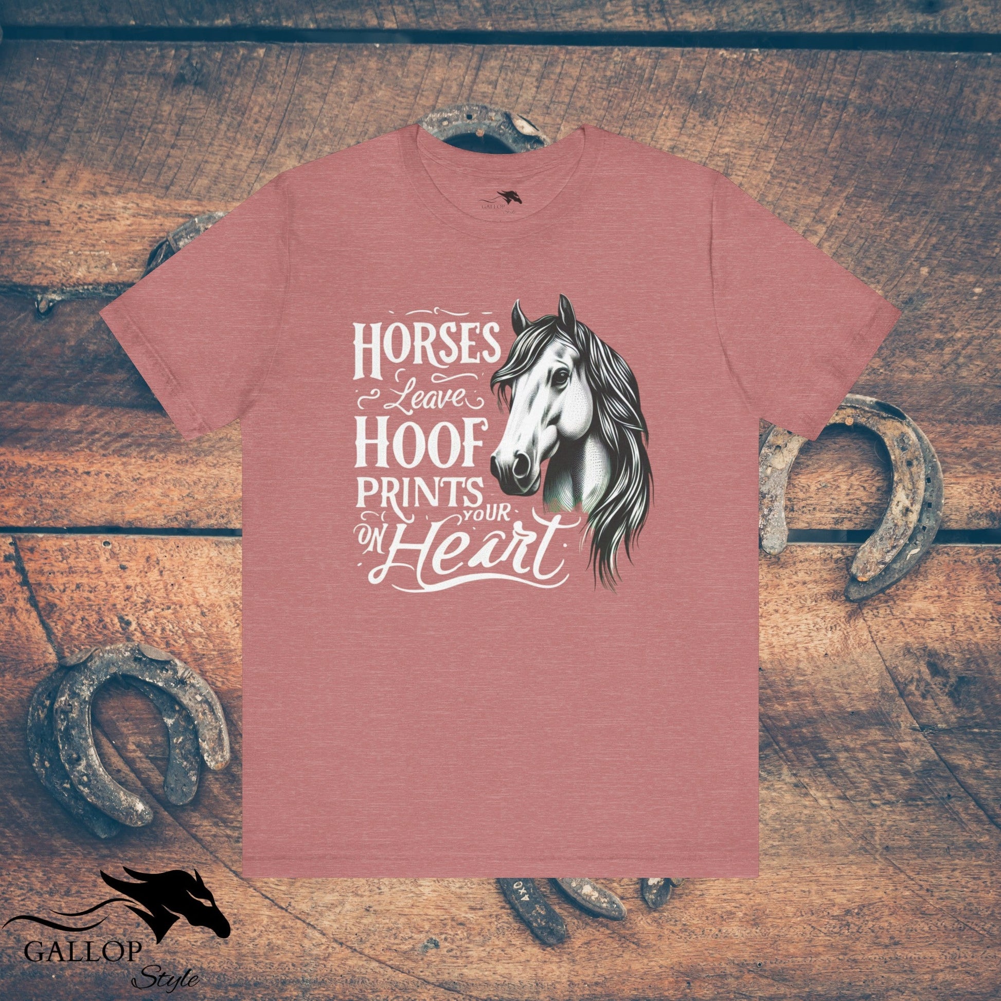 T-Shirt Heather Mauve / S Horses Leave Hoof Prints GS-2 T-Shirt