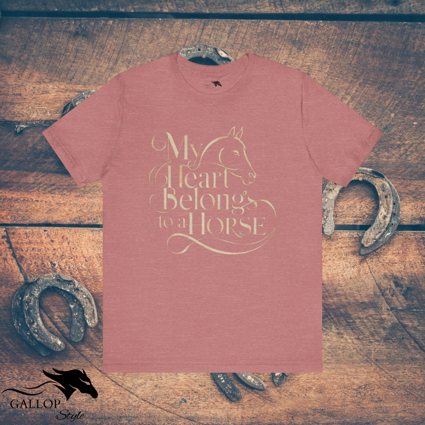 T-Shirt Heather Mauve / S My Heart Belongs to a Horse T-Shirt GS_15