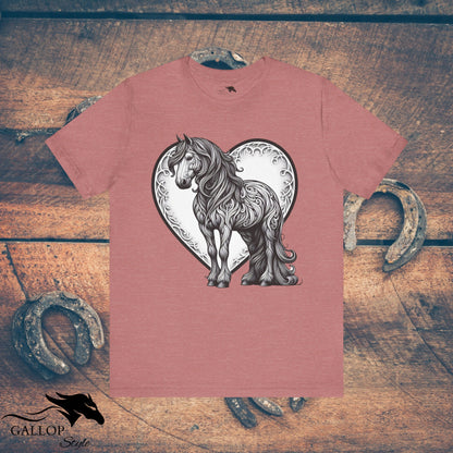 T-Shirt Heather Mauve / S Paisley Horse Love T-Shirt GS_37