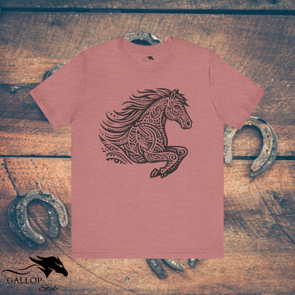 T-Shirt Heather Mauve / S Tribal Horse Half T-Shirt GS_45