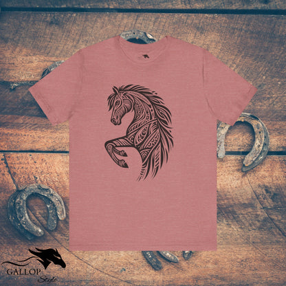 T-Shirt Heather Mauve / S Tribal Horse Head T-Shirt GS_29