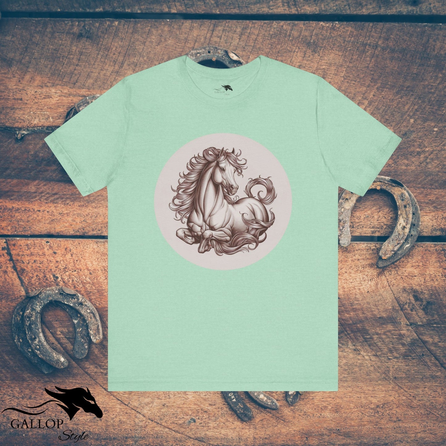 T-Shirt Heather Mint / S Elegant Horse at Rest T-Shirt GS_41