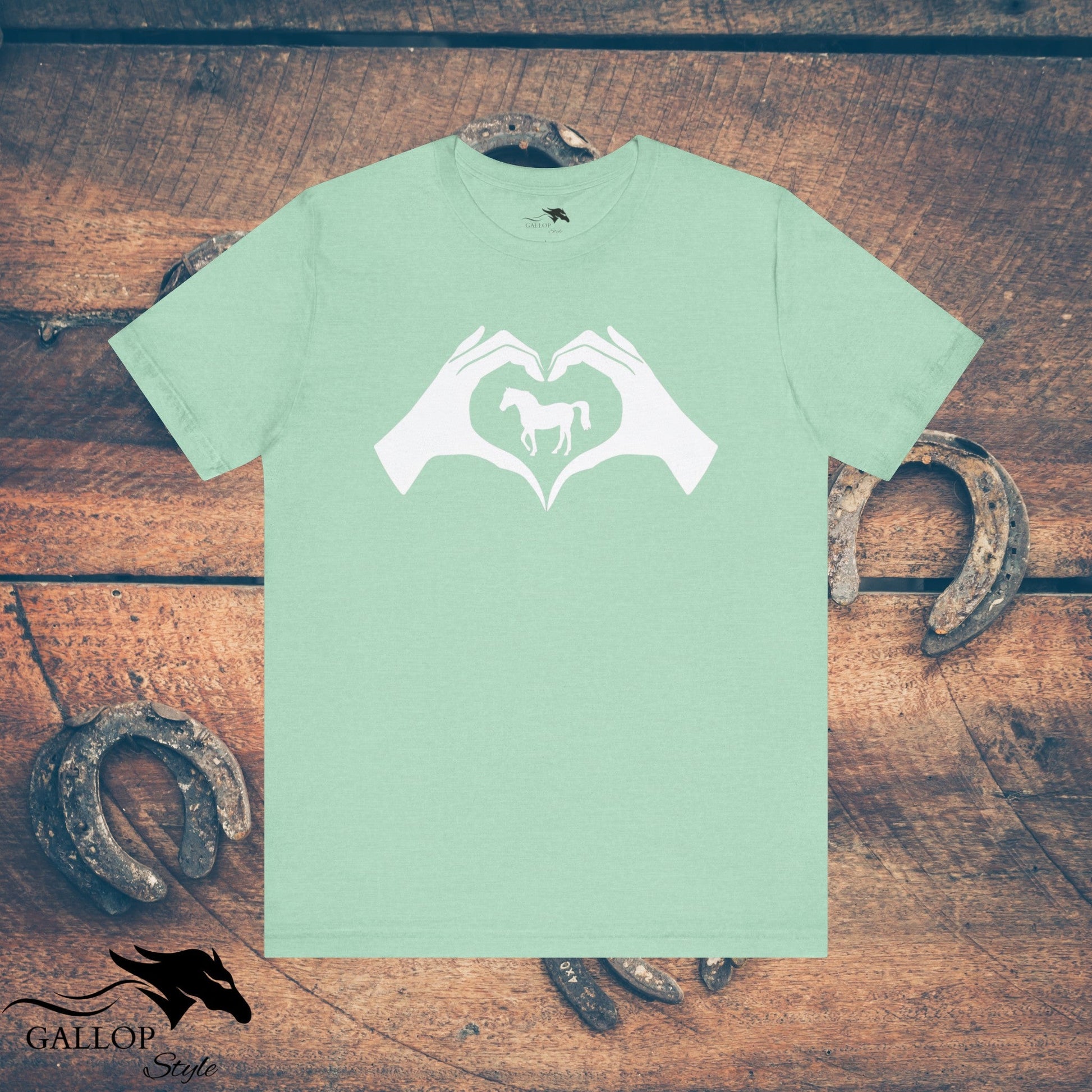 T-Shirt Heather Mint / S Heart Hands Horses T-Shirt GS_34