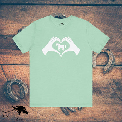 T-Shirt Heather Mint / S Heart Hands Horses T-Shirt GS_34