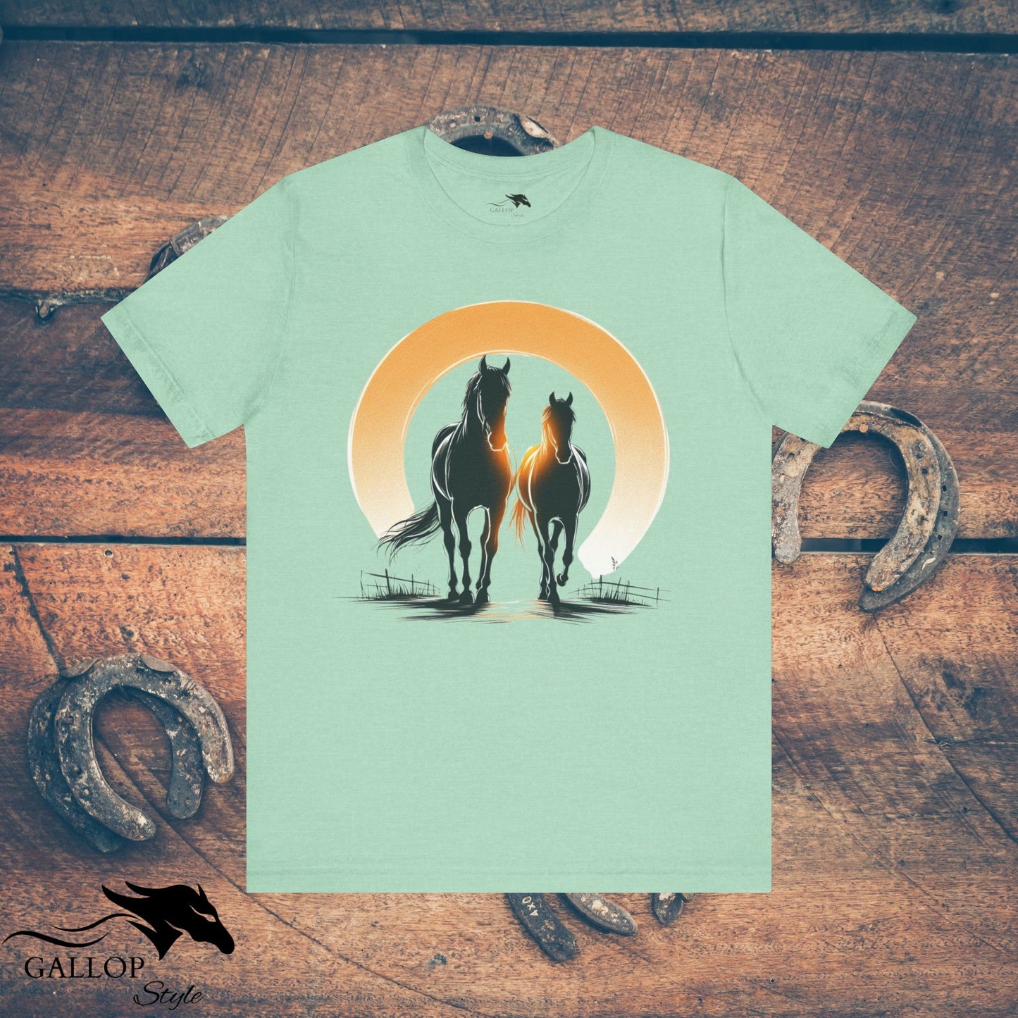 T-Shirt Heather Mint / S Horse Couple T-Shirt GS_42