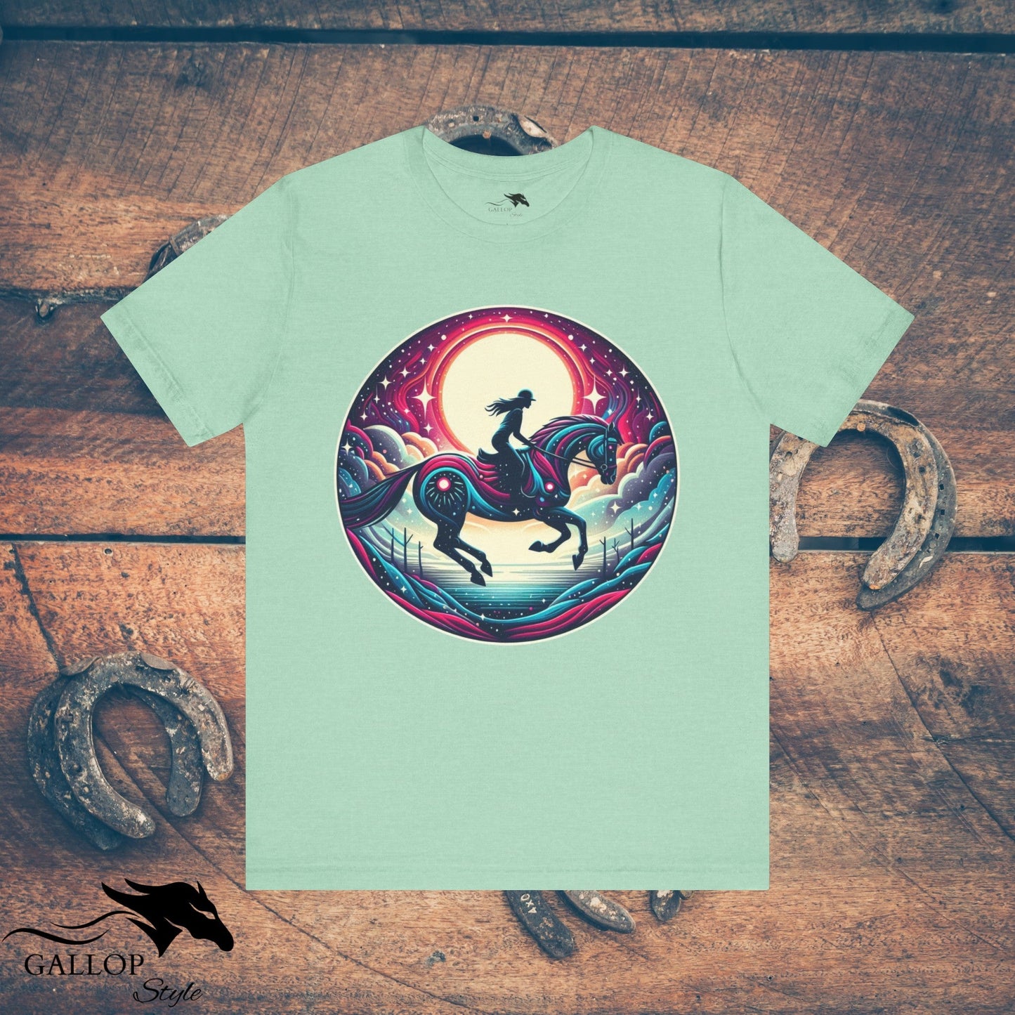 T-Shirt Heather Mint / S Lunar Horse & Rider Modern GS_6 T-Shirt