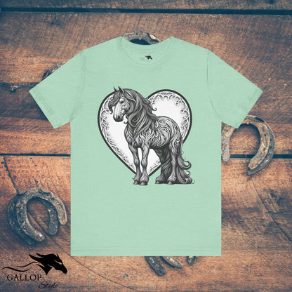 T-Shirt Heather Mint / S Paisley Horse Love T-Shirt GS_37