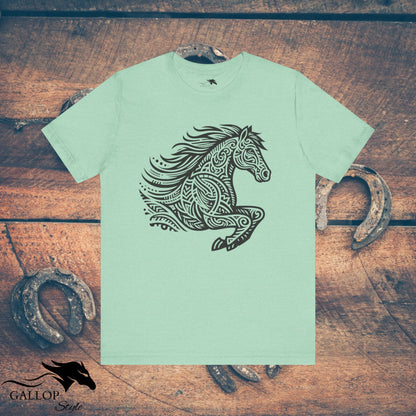 T-Shirt Heather Mint / S Tribal Horse Half T-Shirt GS_45