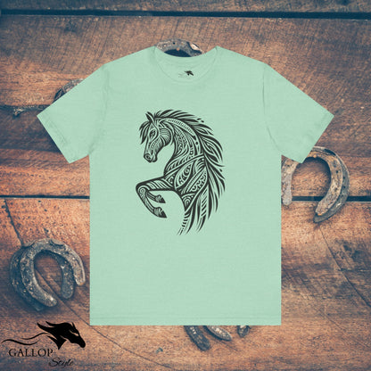 T-Shirt Heather Mint / S Tribal Horse Head T-Shirt GS_29